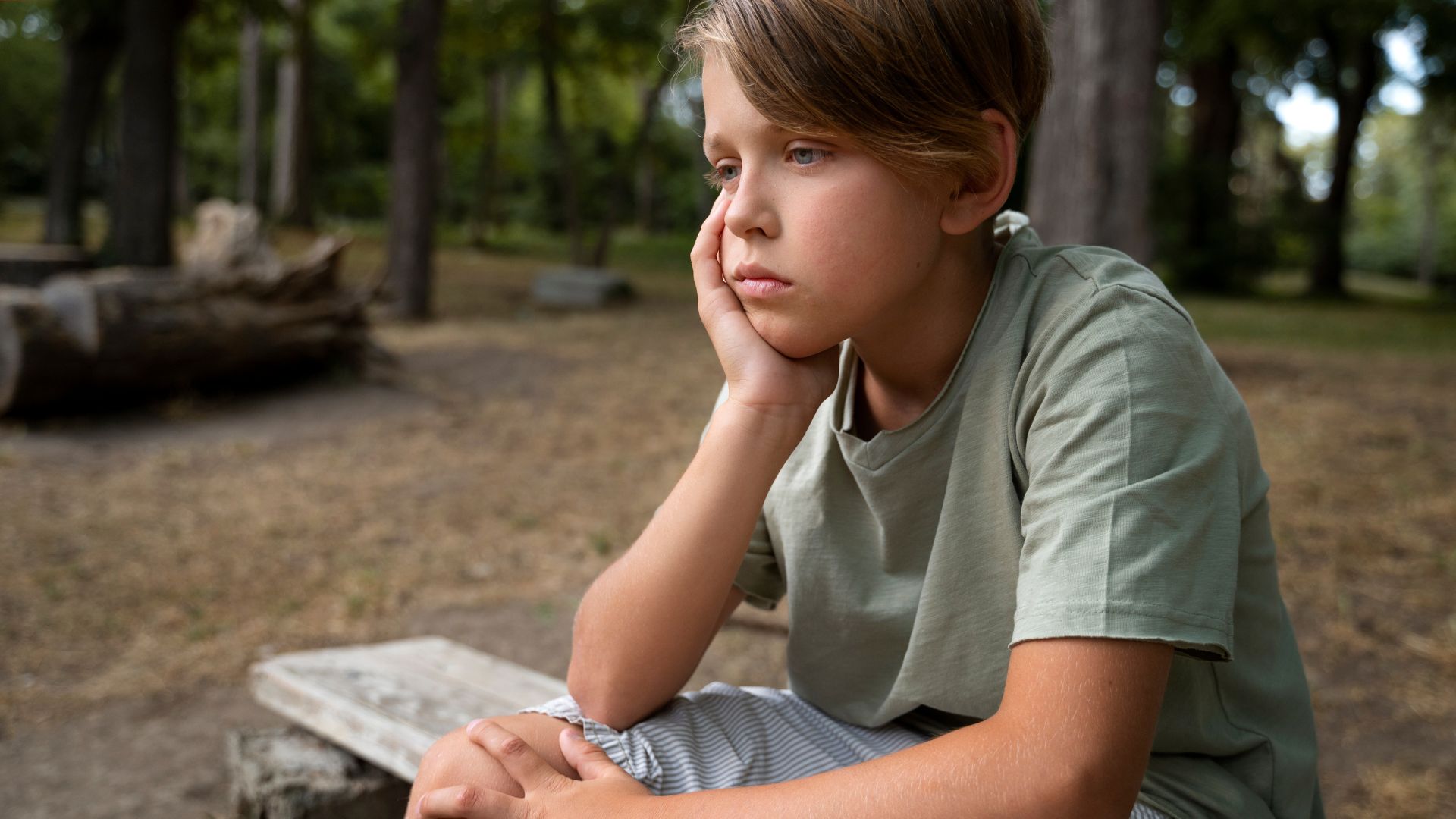 A kid is sad because of anxiety.